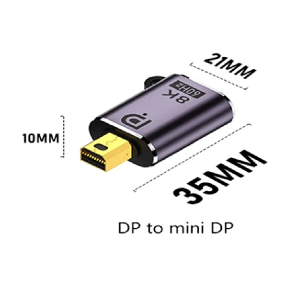 Mini DP Male Adapter to DP 1.4 Female Converter Support 8K HD Video Data Transmission - 5