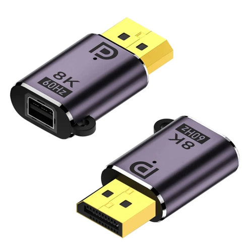 8K 60Hz HD Video Transmission DP 1.4 to Mini DP Male to Female Adapter - 1