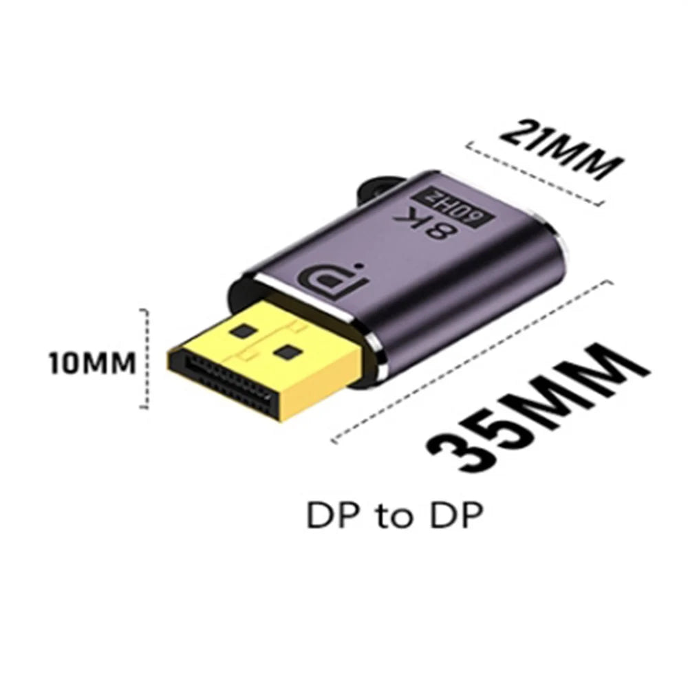DP 1.4 Male to Female 8K 60Hz HD Video Transmission Adapter Mini Converter - 5
