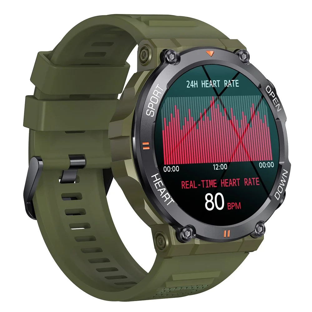 K56 PRO 1.39-inch Round Smart Watch Bluetooth-compatible Calling Sleep Health Monitoring Sports Watch - Army Green - 1