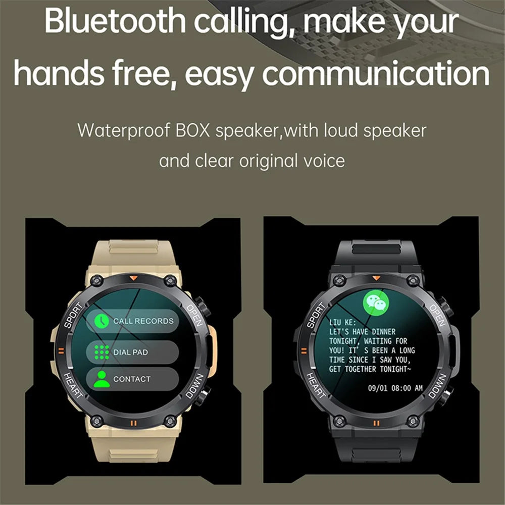 K56 PRO 1.39-inch Round Smart Watch Bluetooth-compatible Calling Sleep Health Monitoring Sports Watch - Army Green - 5