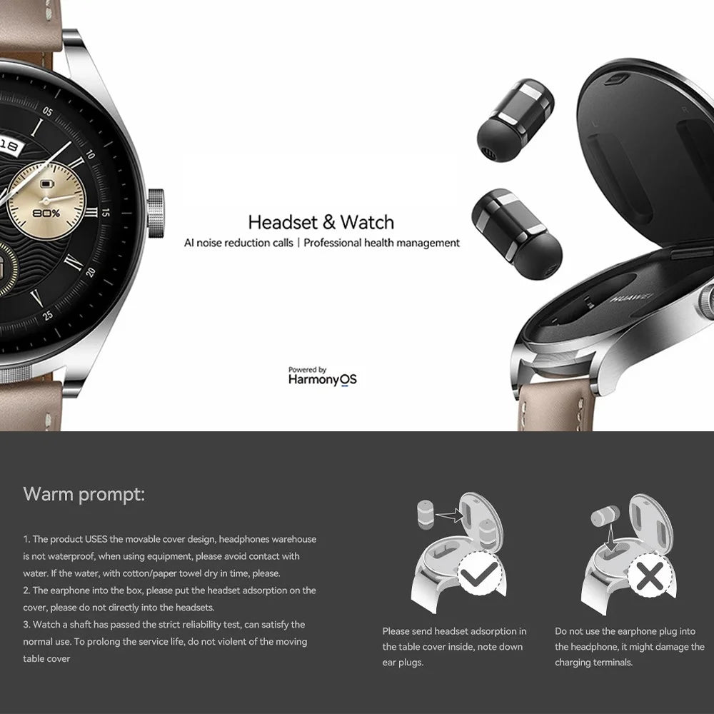 HUAWEI WATCH Buds 1.43-Inch AMOLED Earbuds and Smartwatch 2-in-1 Electric Watch (Chinese Version) - Black - 3