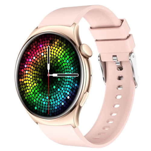 QX10 1.43" AMOLED Display Bluetooth-compatible Calling Health Monitoring Smart Watch - Pink / Gold - 1