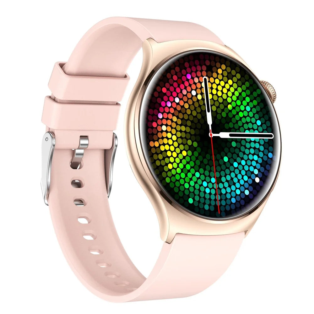 QX10 1.43" AMOLED Display Bluetooth-compatible Calling Health Monitoring Smart Watch - Pink / Gold - 3