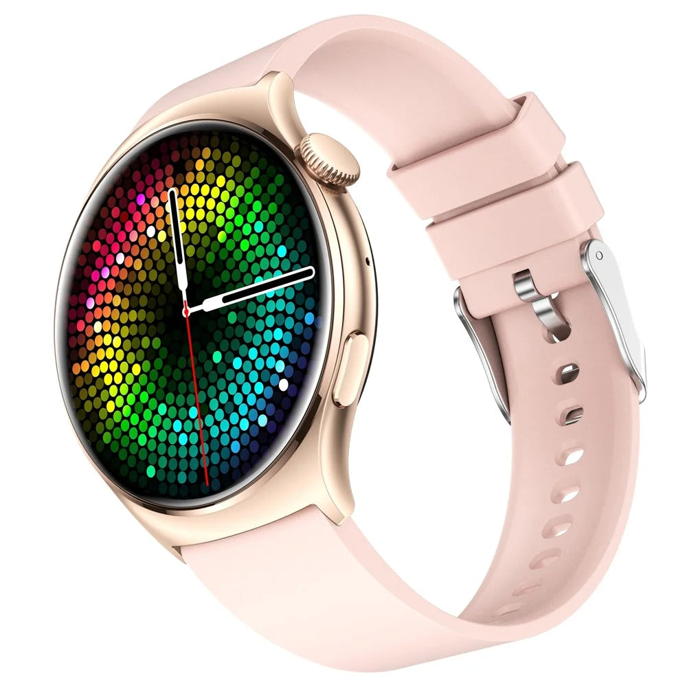 QX10 1.43" AMOLED Display Bluetooth-compatible Calling Health Monitoring Smart Watch - Pink / Gold - 4