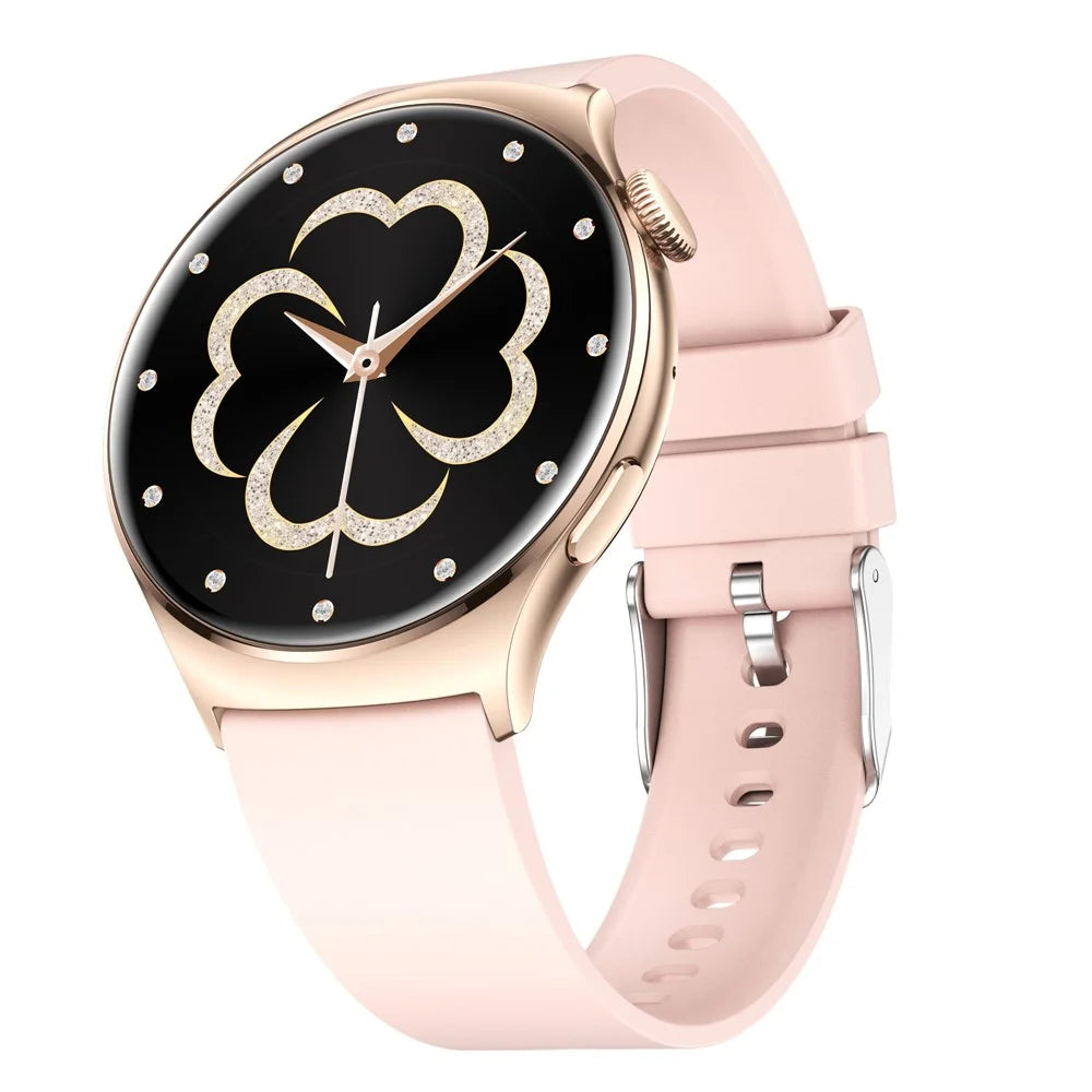 QX10 1.43" AMOLED Display Bluetooth-compatible Calling Health Monitoring Smart Watch - Pink / Gold - 5