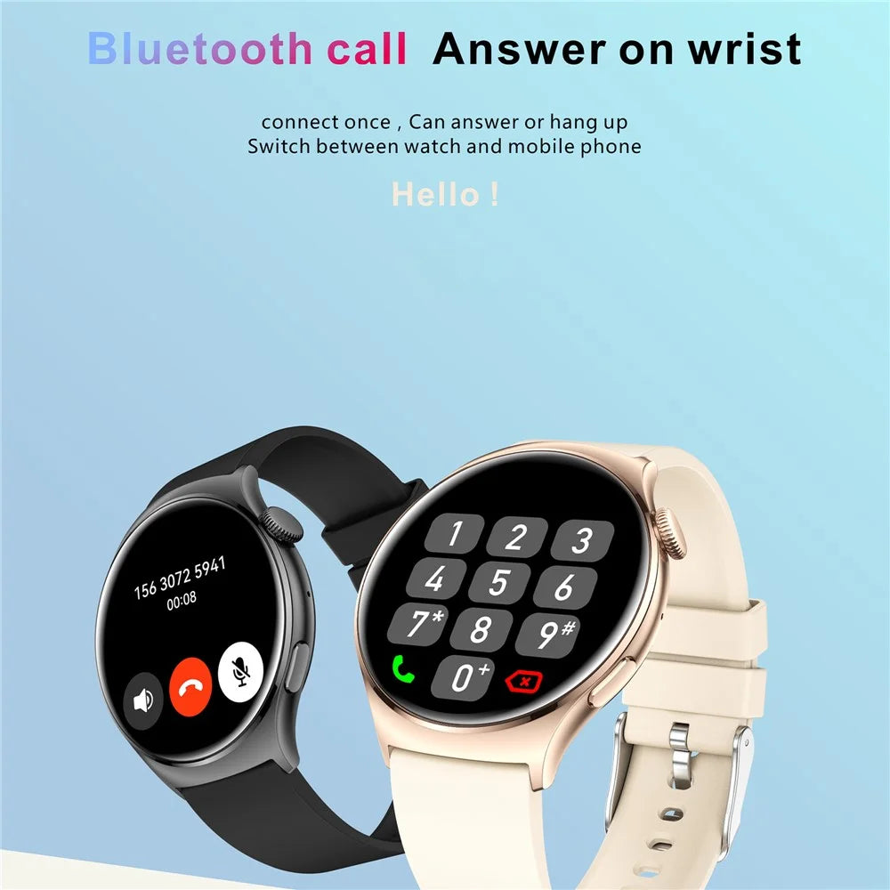 QX10 1.43" AMOLED Display Bluetooth-compatible Calling Health Monitoring Smart Watch - Pink / Gold - 7