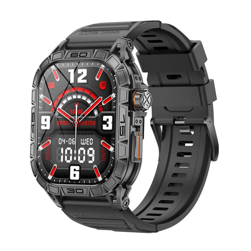 K63 1.96" AMOLED Screen Bluetooth-compatible Call Smart Watch with Heart Rate, Blood Oxygen Monitoring - Black - 1
