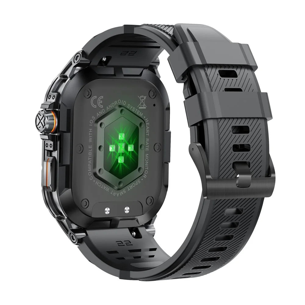K63 1.96" AMOLED Screen Bluetooth-compatible Call Smart Watch with Heart Rate, Blood Oxygen Monitoring - Black - 2
