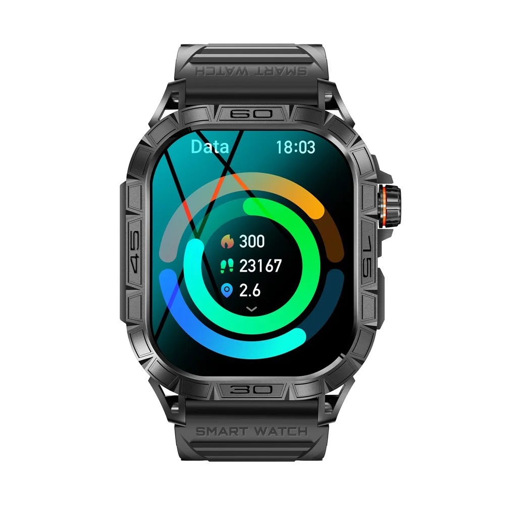 K63 1.96" AMOLED Screen Bluetooth-compatible Call Smart Watch with Heart Rate, Blood Oxygen Monitoring - Black - 3