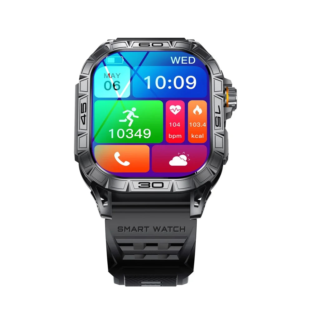 K63 1.96" AMOLED Screen Bluetooth-compatible Call Smart Watch with Heart Rate, Blood Oxygen Monitoring - Black - 5