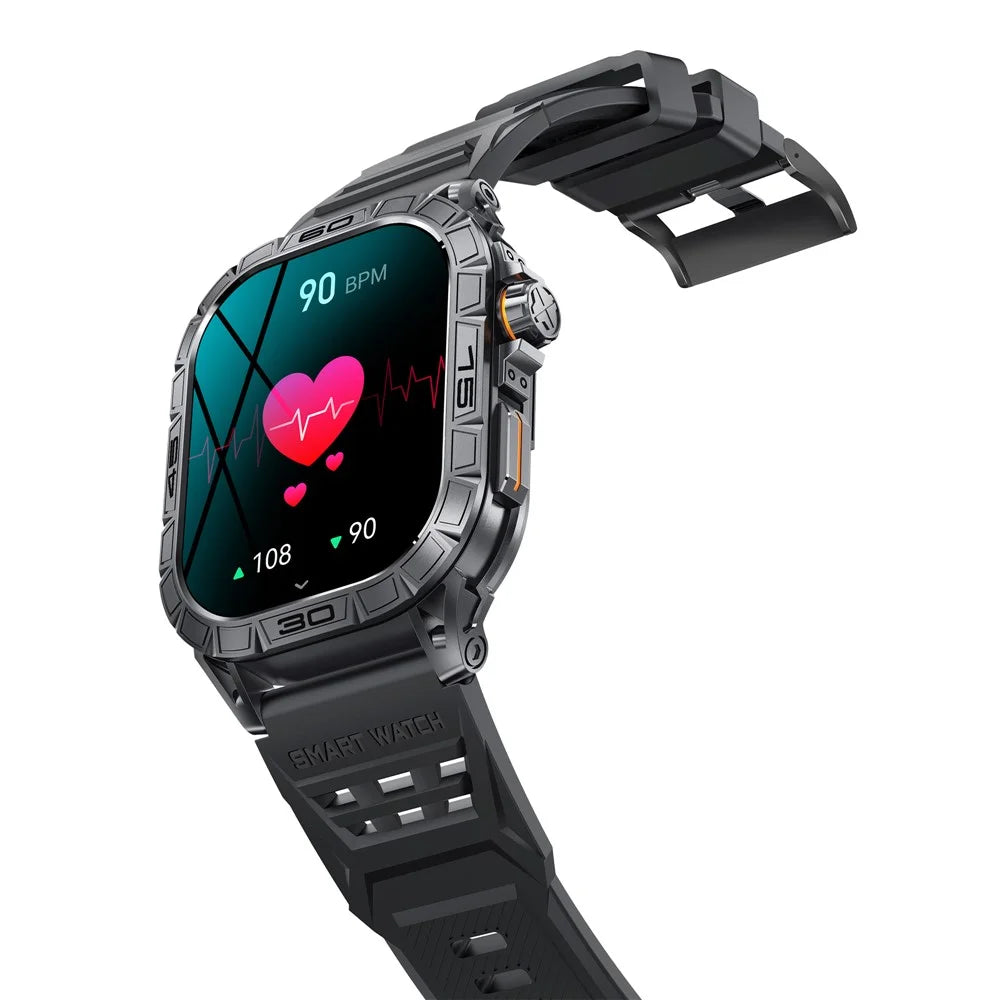 K63 1.96" AMOLED Screen Bluetooth-compatible Call Smart Watch with Heart Rate, Blood Oxygen Monitoring - Black - 6