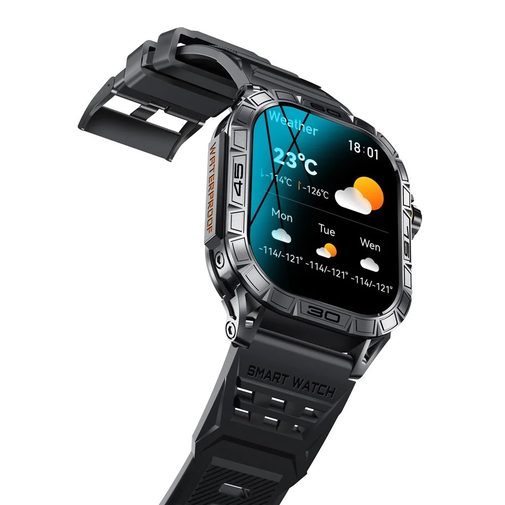 K63 1.96" AMOLED Screen Bluetooth-compatible Call Smart Watch with Heart Rate, Blood Oxygen Monitoring - Black - 7