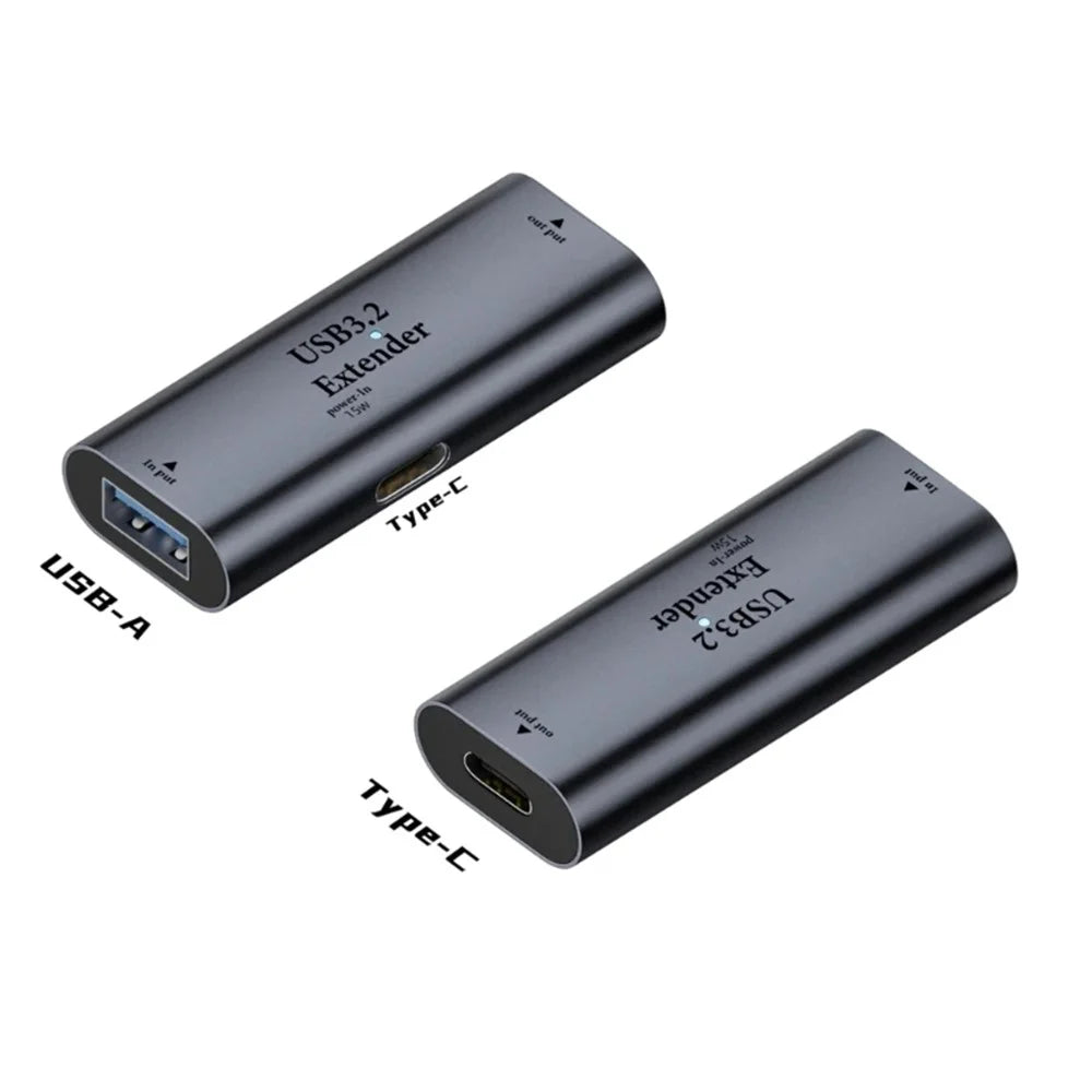 USB-A to Type-C Signal Amplifier 15W Power Supply 10m Transmission Extender - 2
