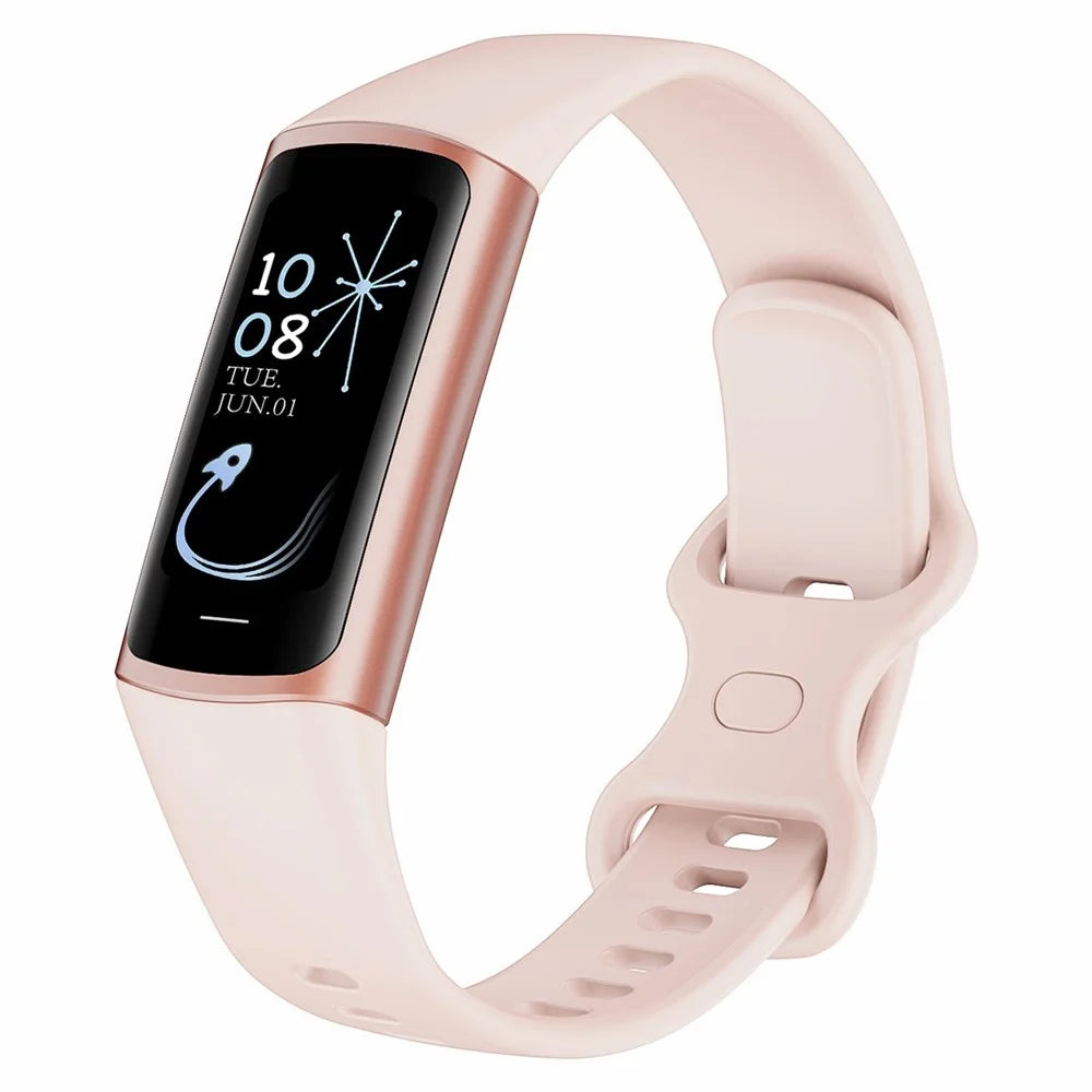 C68 1.1" Slim Fitness Tracker Bracelet Watch with Heart Rate Health Monitoring  - Gold / Pink - 1