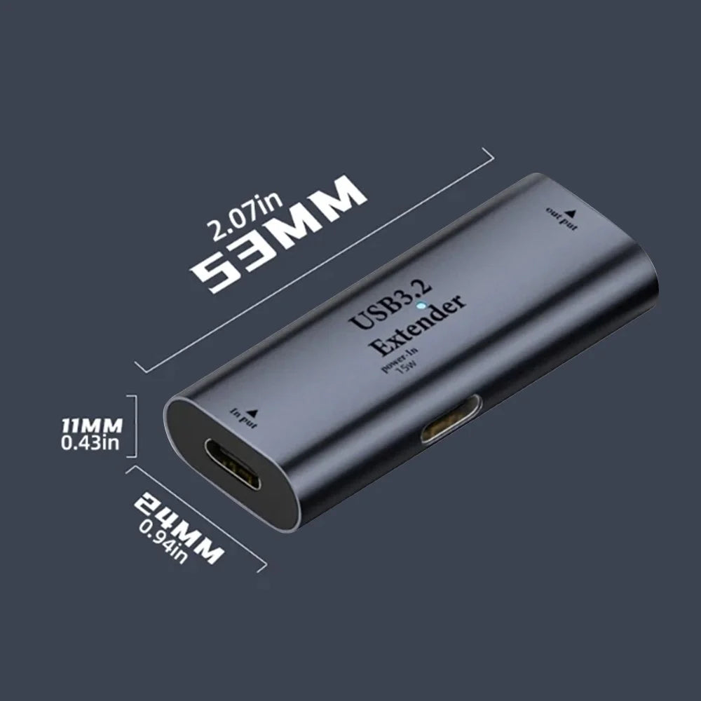 Aluminum Alloy Type-C to Type-C Signal Amplifier 15W Power Supply Extender - 4