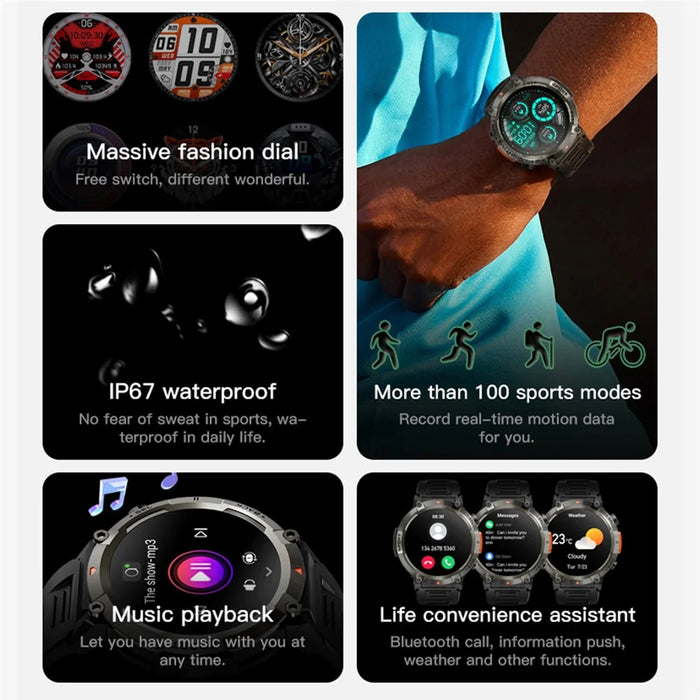 S100 1.45-inch Display Bluetooth-compatible Call Fitness Smart Watch with Light - 6