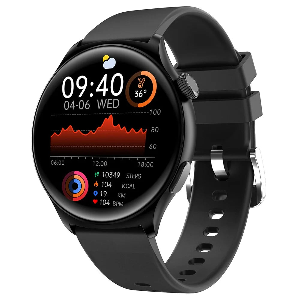 MX16 1.43-inch Round Screen Bluetooth-compatible Calling Health Monitor Smart Watch - Black - 2