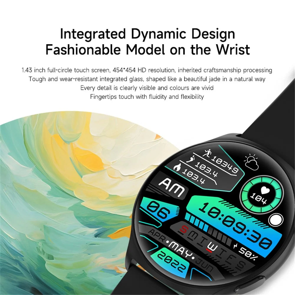MX16 1.43-inch Round Screen Bluetooth-compatible Calling Health Monitor Smart Watch - Black - 7