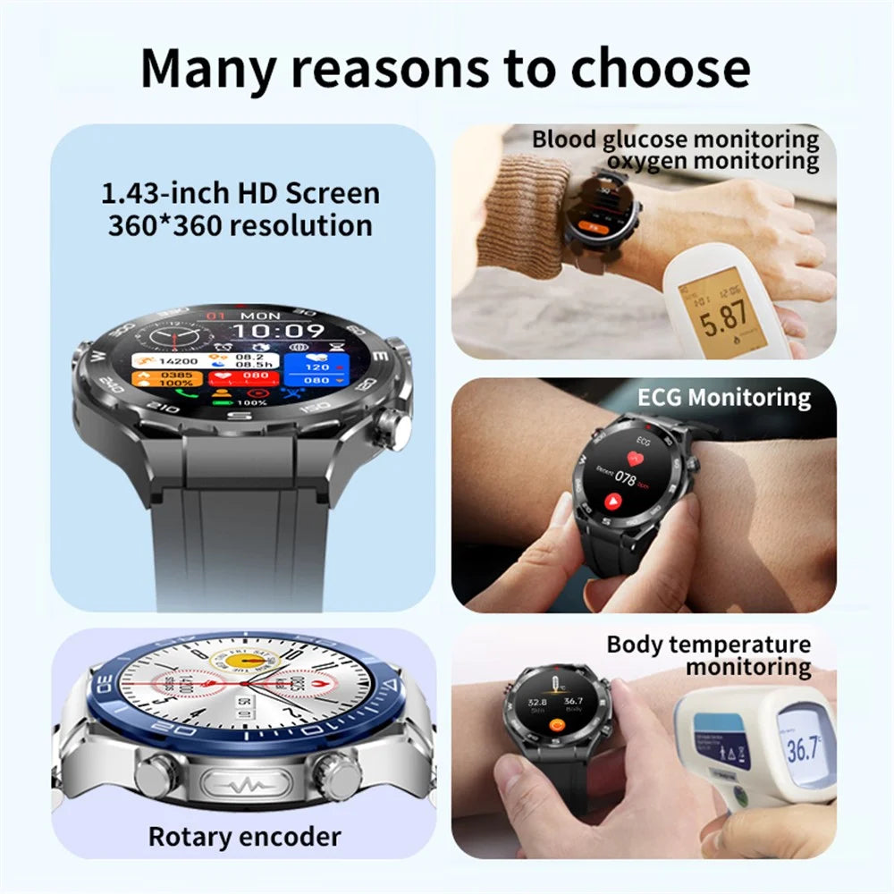 X100 1.43-inch Round Screen Multi-sport Modes Health Monitor Smart Watch - Black - 4