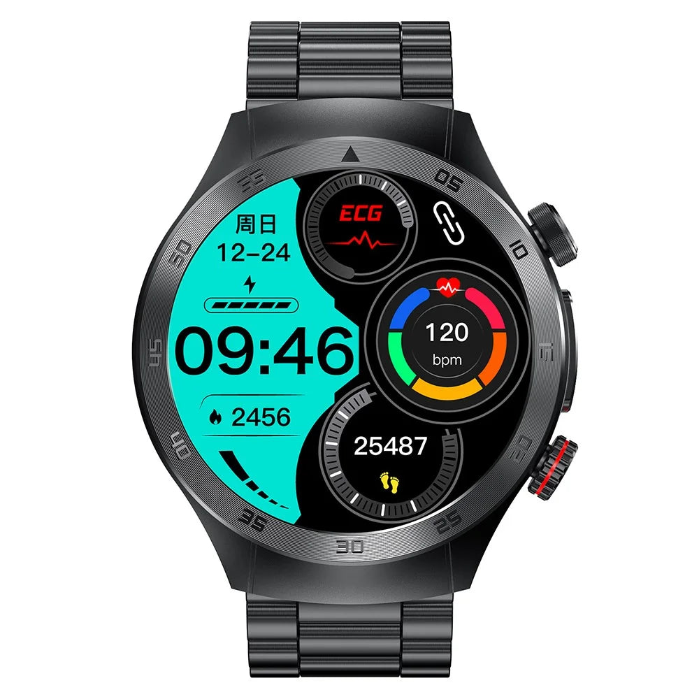 E800 1.43’’ AMOLED Display Smart Watch with Steel Strap IP68 Waterproof Sport Watch - 2