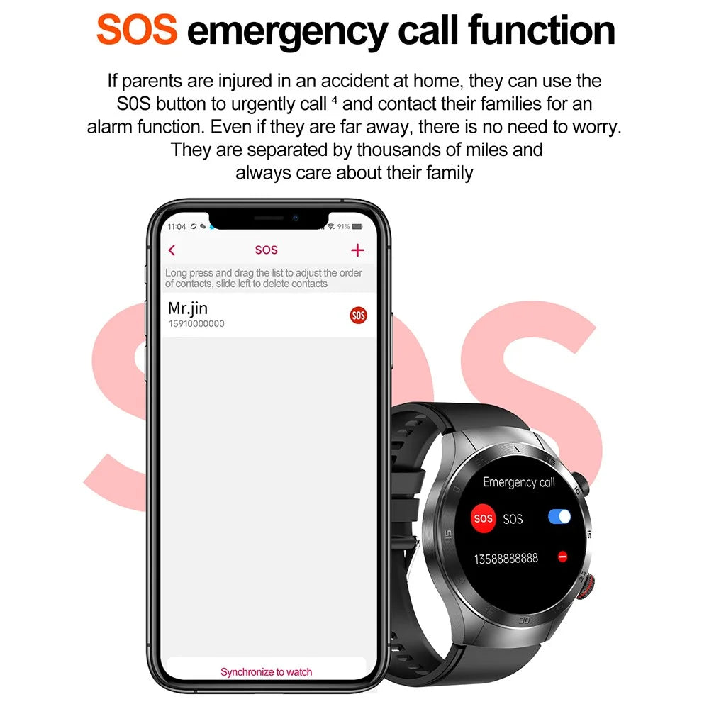 E800 1.43’’ AMOLED Display Smart Watch with Steel Strap IP68 Waterproof Sport Watch - 4