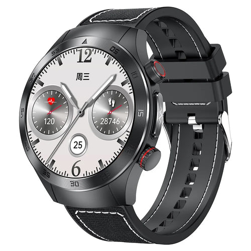 E800 SOS Emergency Call Watch IP68 Waterproof ECG Health Monitor Smart Bracelet (Nylon Strap) - Black - 1