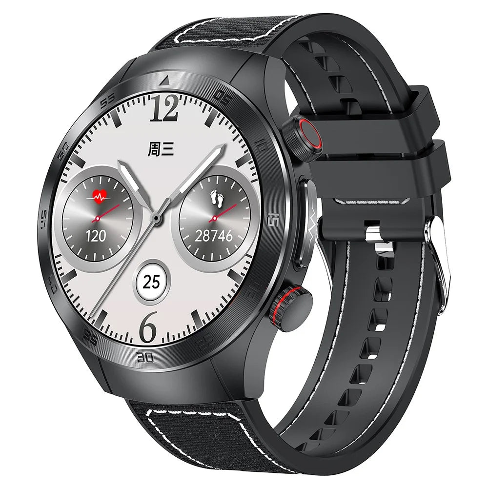 E800 SOS Emergency Call Watch IP68 Waterproof ECG Health Monitor Smart Bracelet (Nylon Strap) - Black - 1