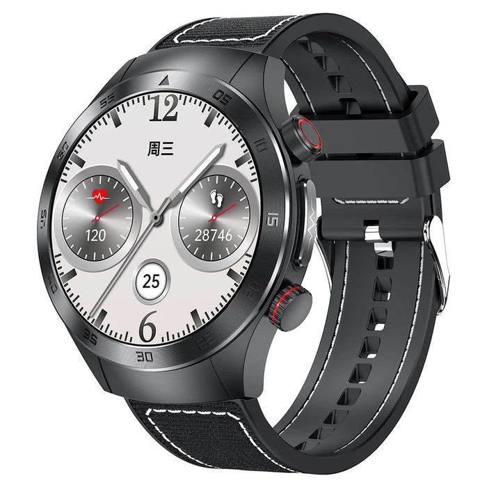 E800 SOS Emergency Call Watch IP68 Waterproof ECG Health Monitor Smart Bracelet (Nylon Strap) - Black - 1