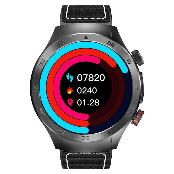 E800 SOS Emergency Call Watch IP68 Waterproof ECG Health Monitor Smart Bracelet (Nylon Strap) - Black - 2