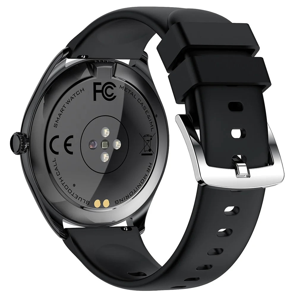 MT55 1.43-inch AMOLED Screen Heart Rate Monitor Sports Tracker Smart Watch, Silicone Strap - Black - 3