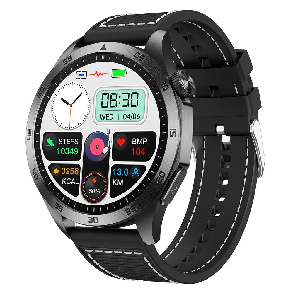 ET485 1.43’’ AMOLED Display Smart Watch Bluetooth-compatible Call Sports Watch with Nylon Strap - Black - 1