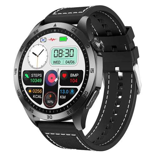 ET485 1.43’’ AMOLED Display Smart Watch Bluetooth-compatible Call Sports Watch with Nylon Strap - Black - 1