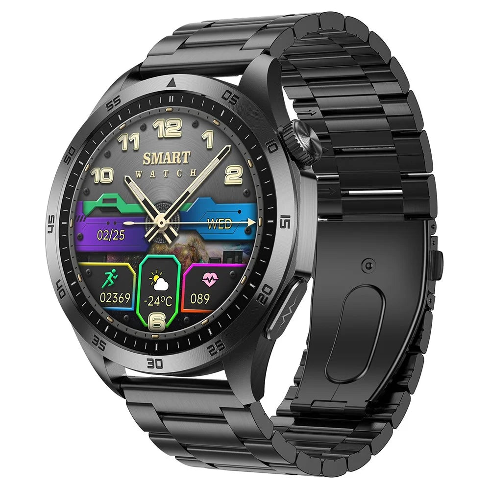 ET485 1.43" AMOLED Smart Watch with ECG, Bluetooth-compatible Call, Emotion Health Monitoring, Steel Strap - Black - 1