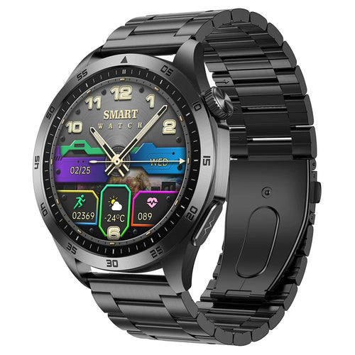 ET485 1.43" AMOLED Smart Watch with ECG, Bluetooth-compatible Call, Emotion Health Monitoring, Steel Strap - Black - 1