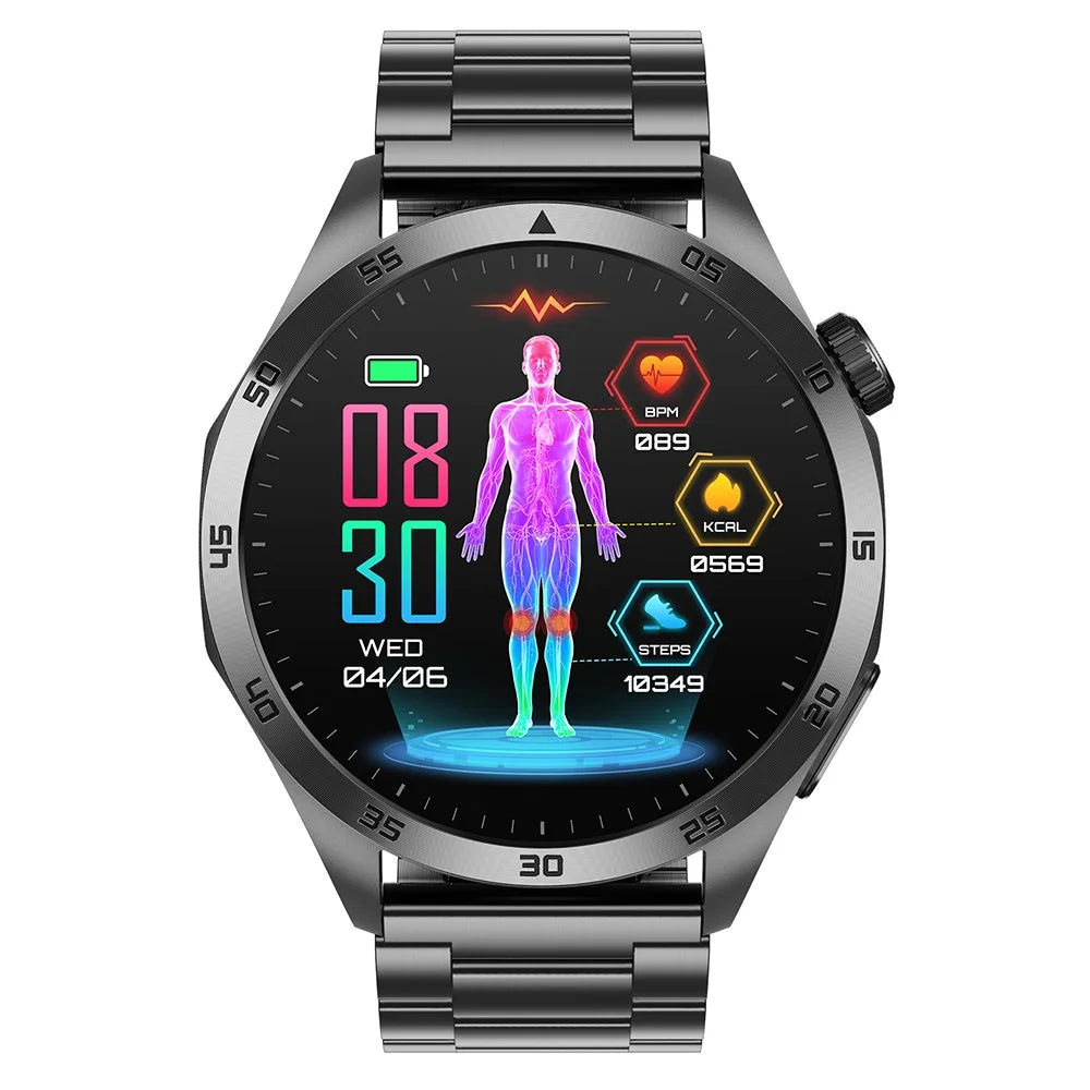 ET485 1.43" AMOLED Smart Watch with ECG, Bluetooth-compatible Call, Emotion Health Monitoring, Steel Strap - Black - 2