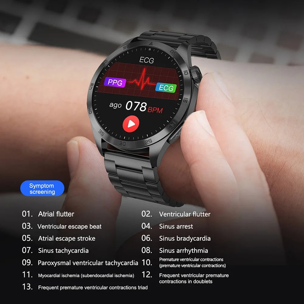 ET485 1.43" AMOLED Smart Watch with ECG, Bluetooth-compatible Call, Emotion Health Monitoring, Steel Strap - Black - 5