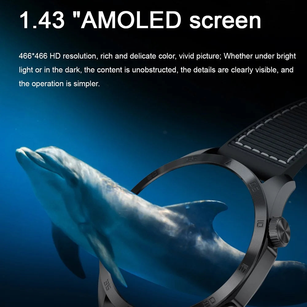 ET485 1.43-inch AMOLED Screen Bluetooth-compatible Call Health Monitoring ECG Smart Watch, Silicone Strap - Black - 4