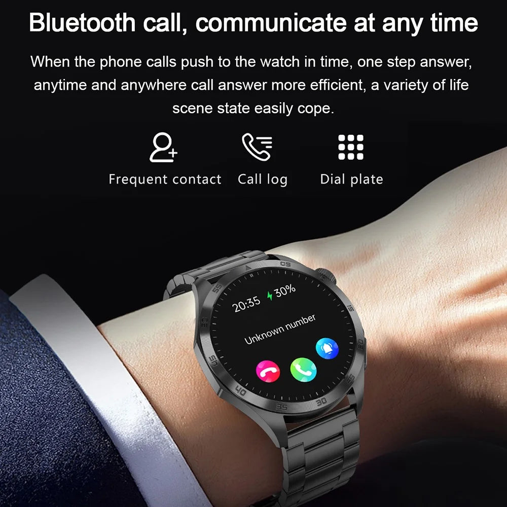 ET485 1.43-inch AMOLED Screen Bluetooth-compatible Call Health Monitoring ECG Smart Watch, Silicone Strap - Black - 6