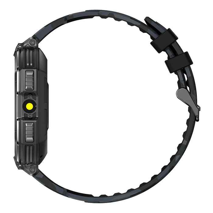 KR82 Waterproof Men's Wrist Bracelet Flashlight 2.1-Inch Screen Smart Watch for Outdoors - Black+Blue - 4