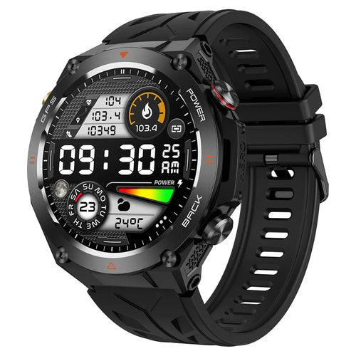 KC82 Altitude Air Pressure Compass Function Men Smart Watch Waterproof Bluetooth-compatible Call GPS Outdoor Sports Watch - Black - 1