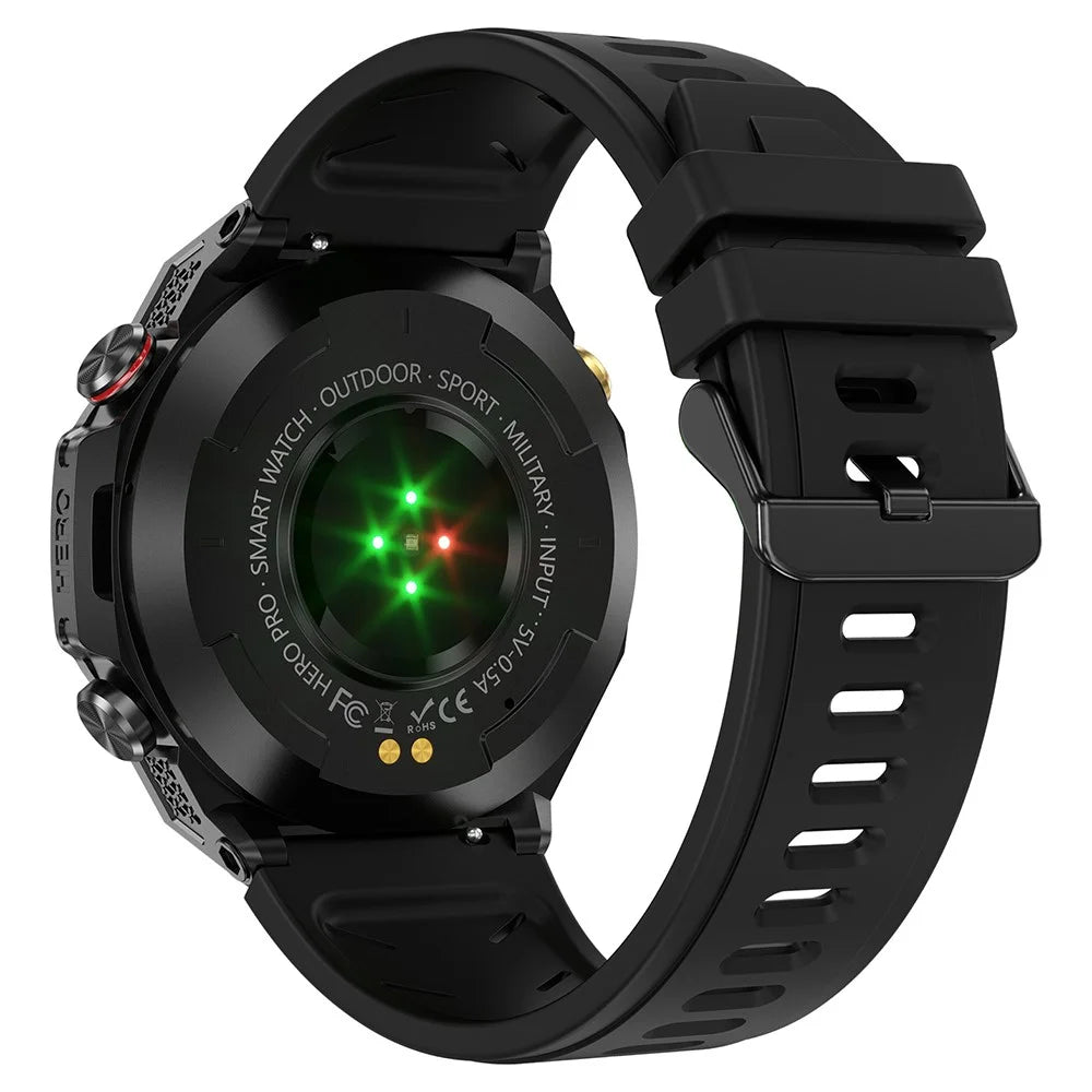 KC82 Altitude Air Pressure Compass Function Men Smart Watch Waterproof Bluetooth-compatible Call GPS Outdoor Sports Watch - Black - 3