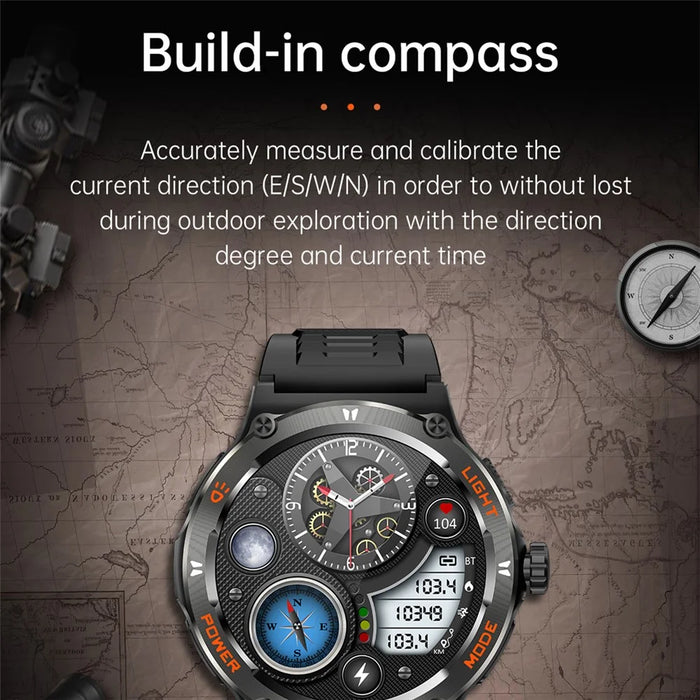 KT76 3ATM Waterproof Health Monitor 1.53-inch Bluetooth-compatible Smart Watch with Flashlight - Orange - 3