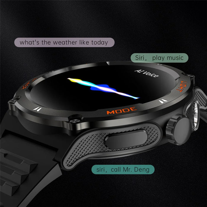 KT76 3ATM Waterproof Health Monitor 1.53-inch Bluetooth-compatible Smart Watch with Flashlight - Orange - 5