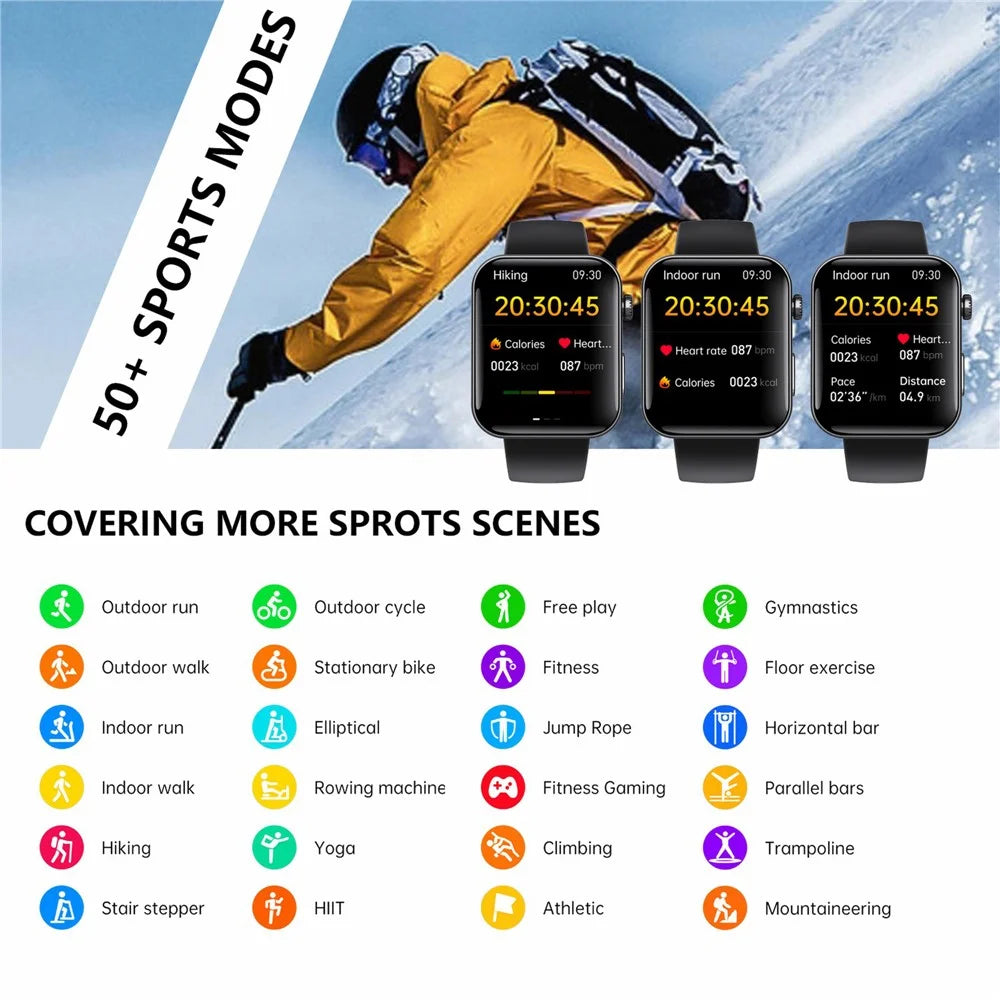 F300 2.10 inch HD Screen Smart Watch Bluetooth-compatible Call Heart Rate Monitor Sport Watch - Black - 3