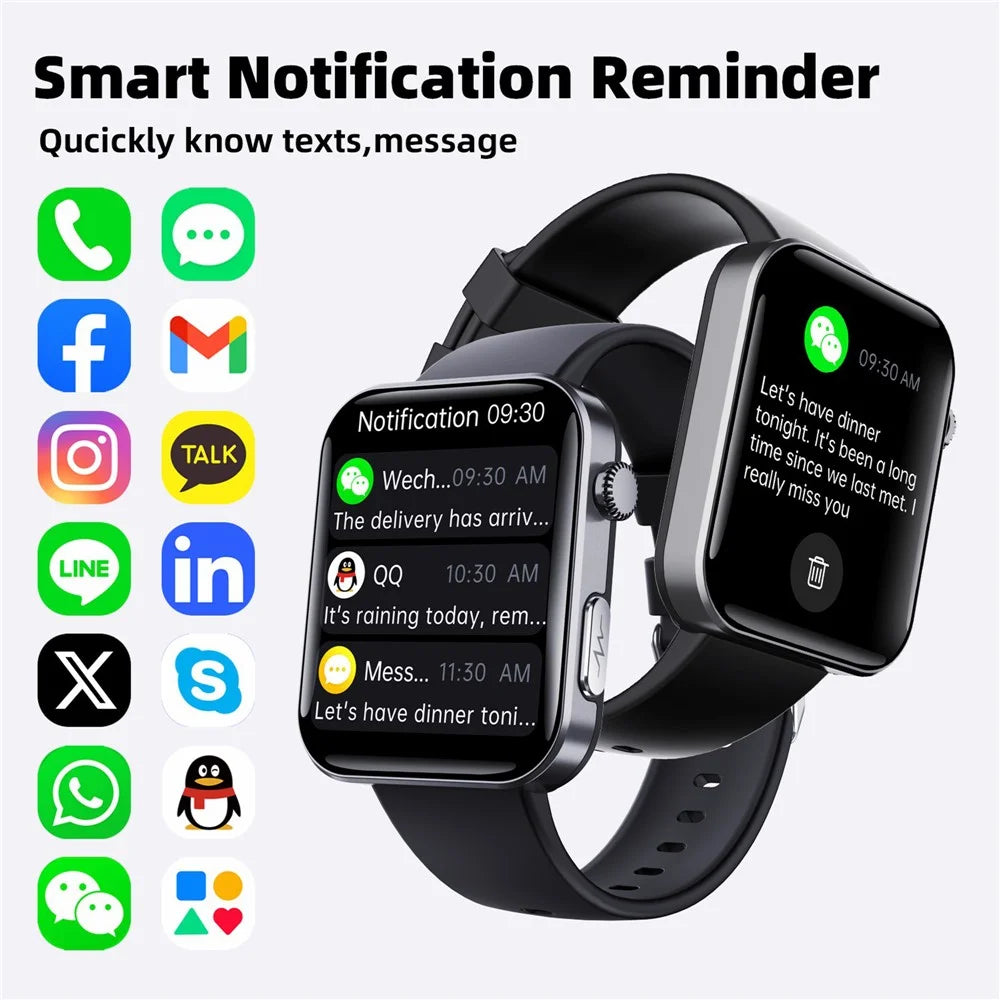 F300 2.10 inch HD Screen Smart Watch Bluetooth-compatible Call Heart Rate Monitor Sport Watch - Black - 4