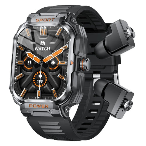 GT55 2-in-1 Bluetooth-compatible TWS Earphone Smart Watch Health Monitoring Bluetooth-compatible Calling Sports Watch - Black - 1