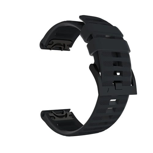 For Garmin Fenix 7/6 Sapphire GPS/6 Pro GPS/6 GPS/5 Plus/5 Silicone Smart Watch Band Adjustable Wrist Strap - Black - 1