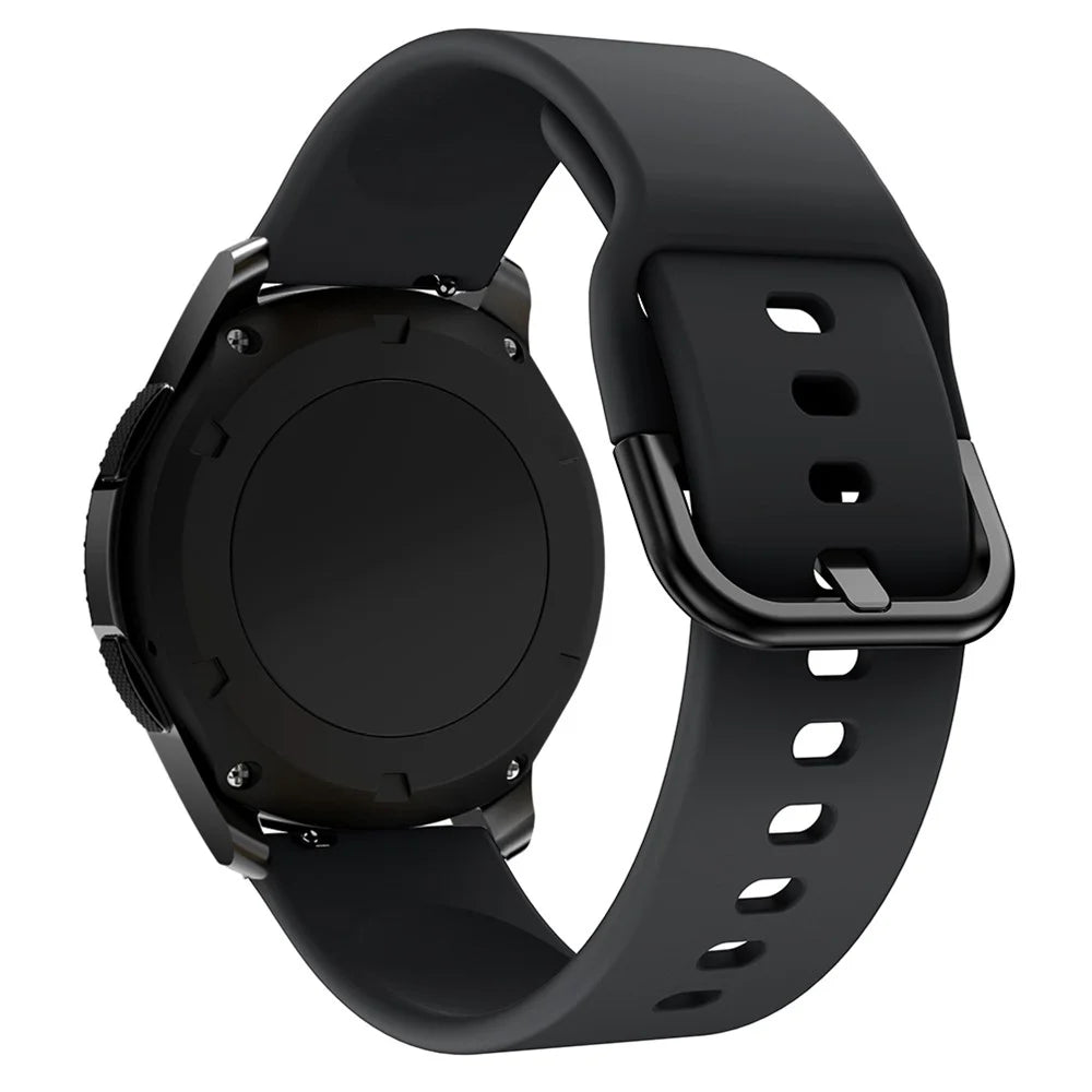 22mm Silicone Watch Strap Adjustable Wrist Band Replacement for Samsung Galaxy Watch 46mm - Black - 2