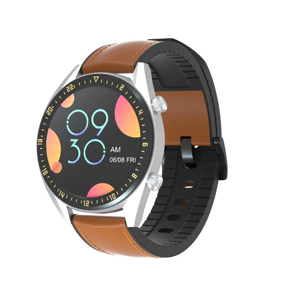 22mm Genuine Leather Coated Silicone Watch Band Black Buckle for Huawei Watch GT - Brown - 6